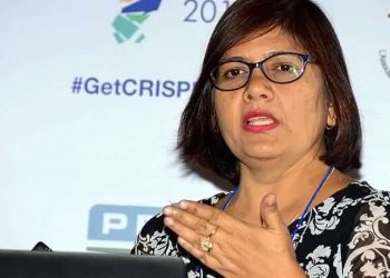 African female scientist focussing on gene editing