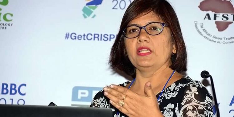 African female scientist focussing on gene editing